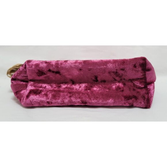 SeneGence Burgundy Purple Velvet Cosmetic Makeup Bag Gold Tassel Hardware Zipper - Picture 2 of 7
